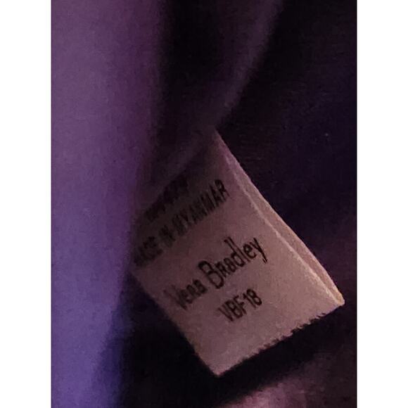 Vera Bradley mini hipster crossbody bag Batik leaves purple purse handbag fall - Picture 2 of 12